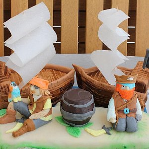 detailně propracovaný dort pro malého piráta